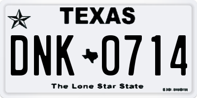 TX license plate DNK0714
