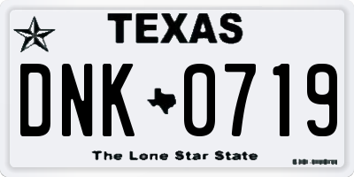 TX license plate DNK0719