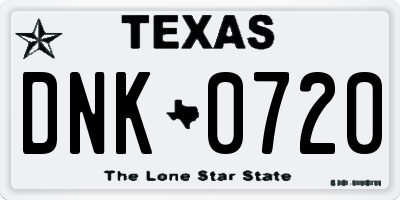 TX license plate DNK0720