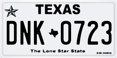 TX license plate DNK0723