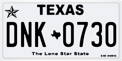 TX license plate DNK0730
