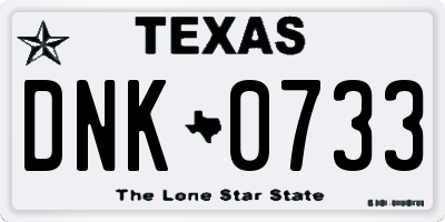 TX license plate DNK0733
