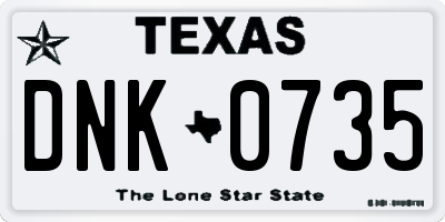 TX license plate DNK0735