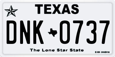 TX license plate DNK0737