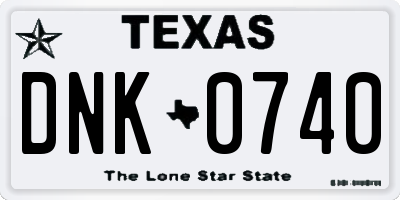 TX license plate DNK0740