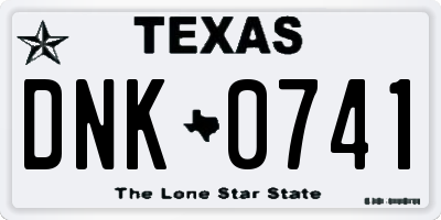 TX license plate DNK0741