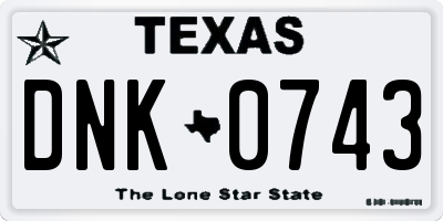 TX license plate DNK0743