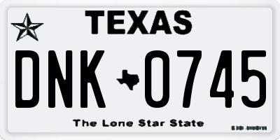 TX license plate DNK0745