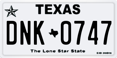 TX license plate DNK0747