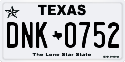 TX license plate DNK0752
