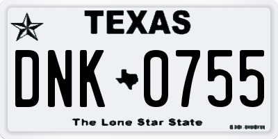 TX license plate DNK0755