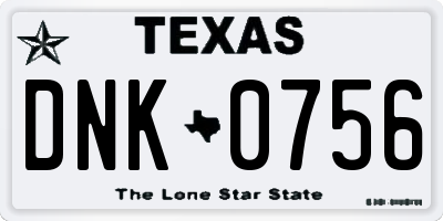 TX license plate DNK0756