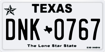 TX license plate DNK0767