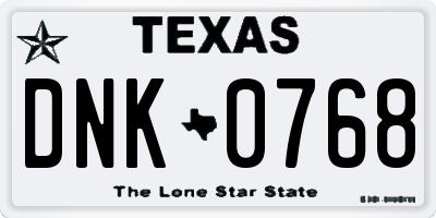 TX license plate DNK0768