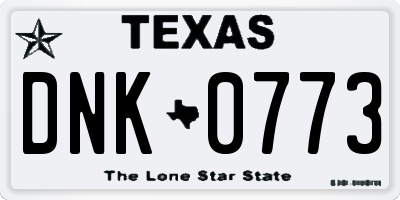 TX license plate DNK0773
