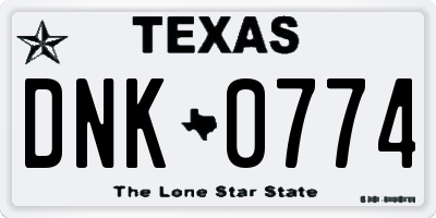 TX license plate DNK0774