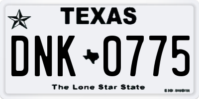 TX license plate DNK0775