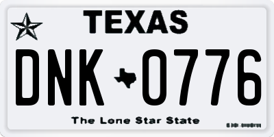 TX license plate DNK0776