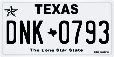 TX license plate DNK0793