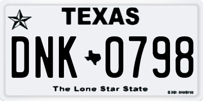 TX license plate DNK0798