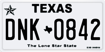 TX license plate DNK0842