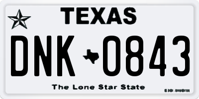 TX license plate DNK0843