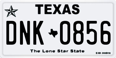 TX license plate DNK0856