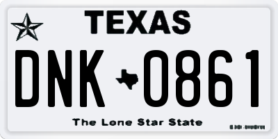 TX license plate DNK0861