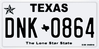 TX license plate DNK0864
