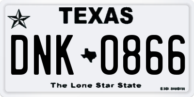TX license plate DNK0866