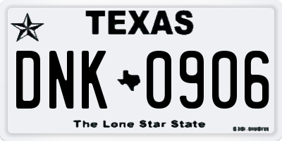 TX license plate DNK0906