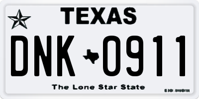 TX license plate DNK0911