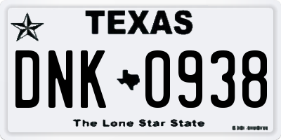 TX license plate DNK0938