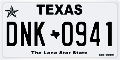 TX license plate DNK0941