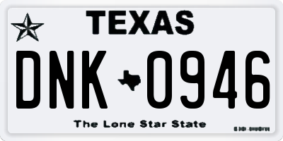 TX license plate DNK0946