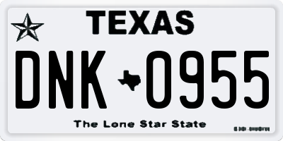 TX license plate DNK0955