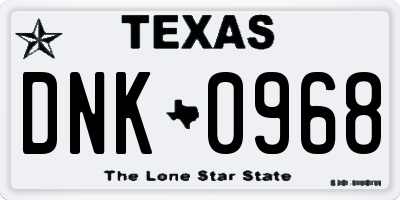 TX license plate DNK0968