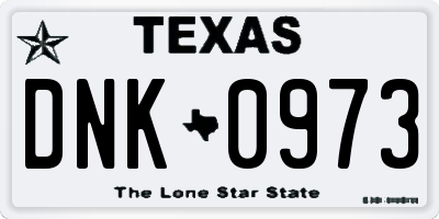 TX license plate DNK0973