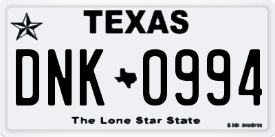 TX license plate DNK0994