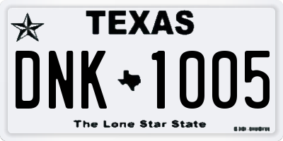 TX license plate DNK1005