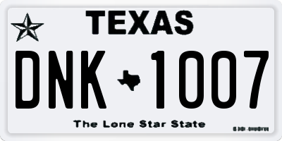 TX license plate DNK1007