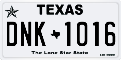 TX license plate DNK1016