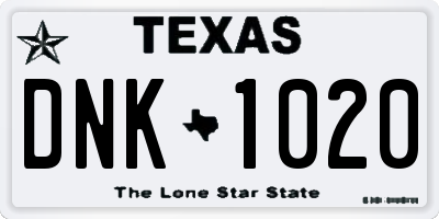 TX license plate DNK1020