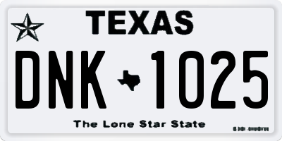 TX license plate DNK1025