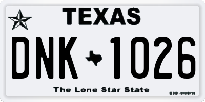 TX license plate DNK1026