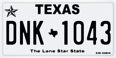 TX license plate DNK1043