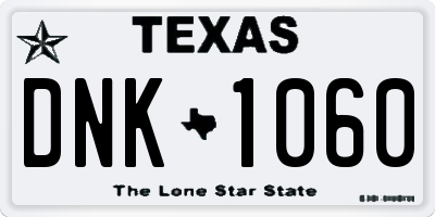 TX license plate DNK1060