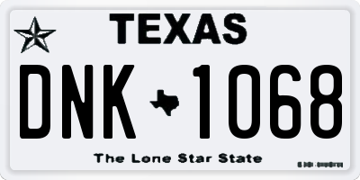 TX license plate DNK1068