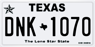 TX license plate DNK1070