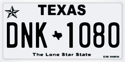 TX license plate DNK1080